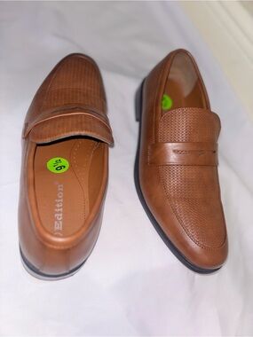 Edition Men's (US) 9.5 Brown Leather Penny Loafers Slip-On Dress Casual Shoes